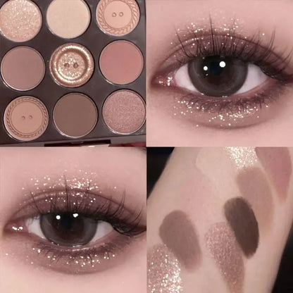 Nine-Color Earth Tone Eyeshadow Palette