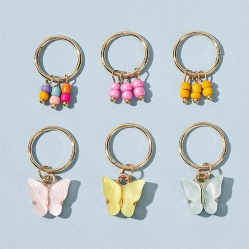5pcs Butterfly Hair Beads