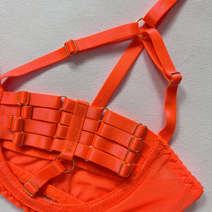 5-Piece Hollow Lingerie Set – Sensual Open Bra & Brief Outfit