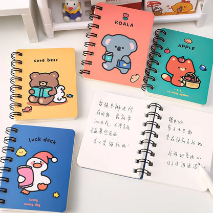 Kawaii Cartoon Animals Mini Spiral Notebook – A7 Planner & School Supplies