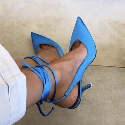 Pointed Toe Ankle Strap Party Heels