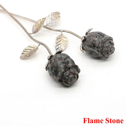 Crystal Carved Rose Flower – Natural Gemstone Decoration & Healing Gift