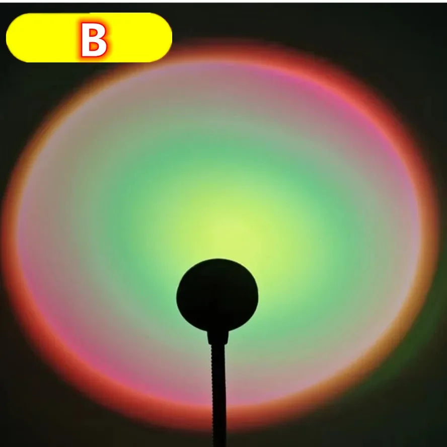 Sunset Lamp LED USB Rainbow Projector – Neon Night Light for Bedroom & Photography
