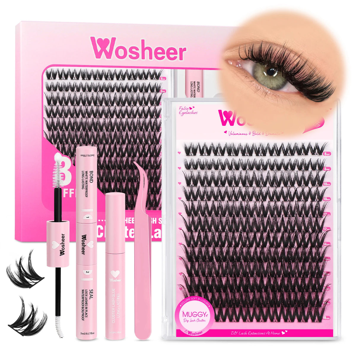 Fluffy Lash Clusters Kit – 100D Wispy Individual Eyelash Extensions (8–18mm)