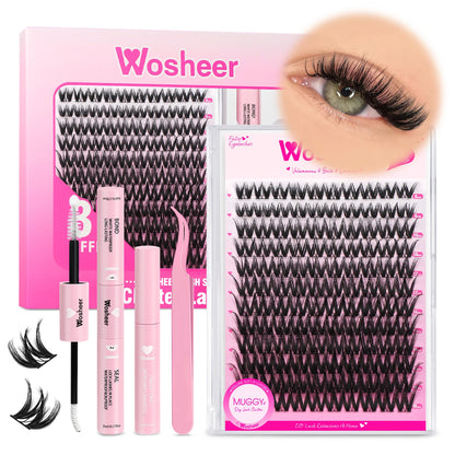 Fluffy Lash Clusters Kit – 100D Wispy Individual Eyelash Extensions (8–18mm)