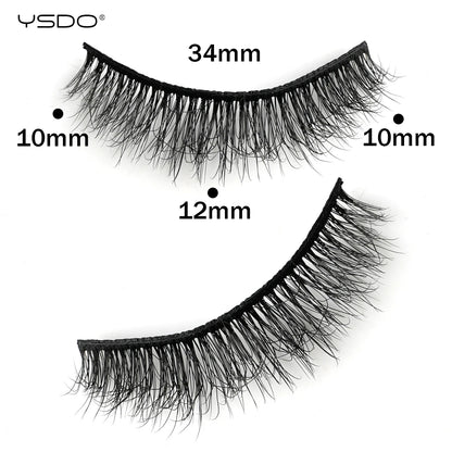 Wispy 3D Mink False Eyelashes – Natural Long, Fluffy & Reusable Strip Lashes (1 Pair)