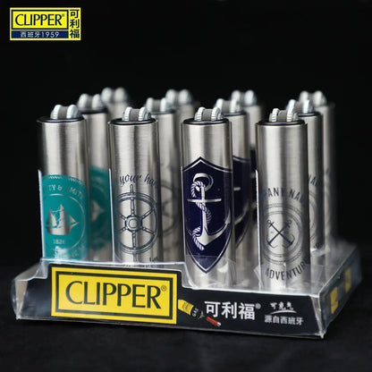 24-Piece Clipper-Style Butane Lighter Set – Refillable with Pattern Designs