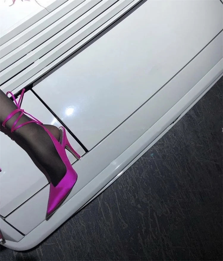 Pointed Toe Ankle Strap Party Heels