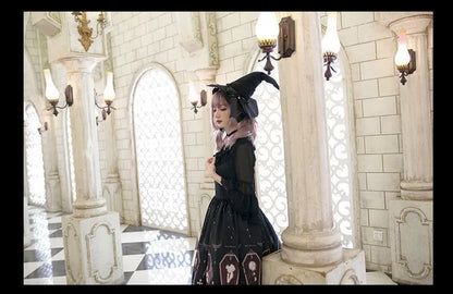 Dark Gothic Devil Print Lolita Dress