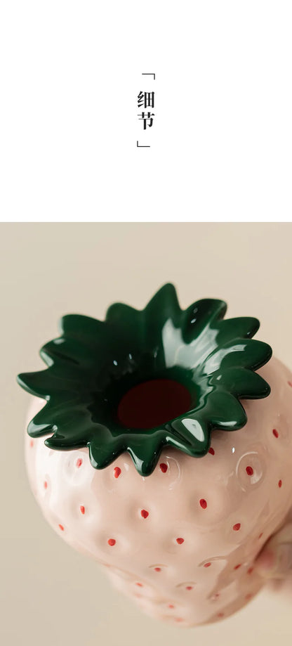 Strawberry Ceramic Storage AshTray with Lid