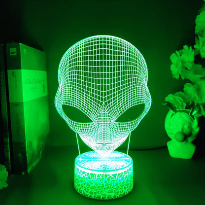 3D Illusion Alien Lamp – Color Changing Night Light
