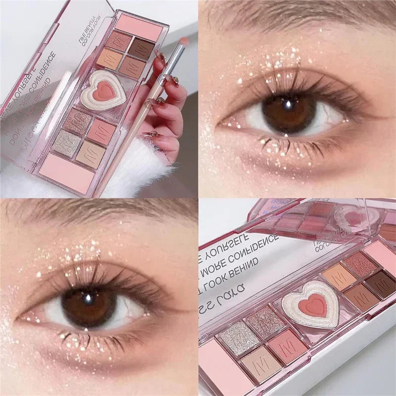 Love Heart 12-Color Pink Eyeshadow Palette