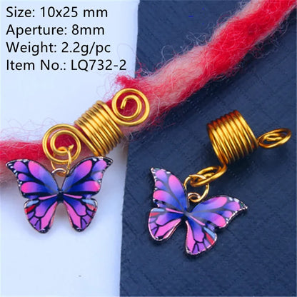 5pcs Butterfly Hair Beads