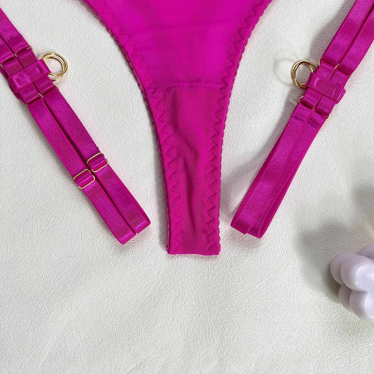 5-Piece Hollow Lingerie Set – Sensual Open Bra & Brief Outfit