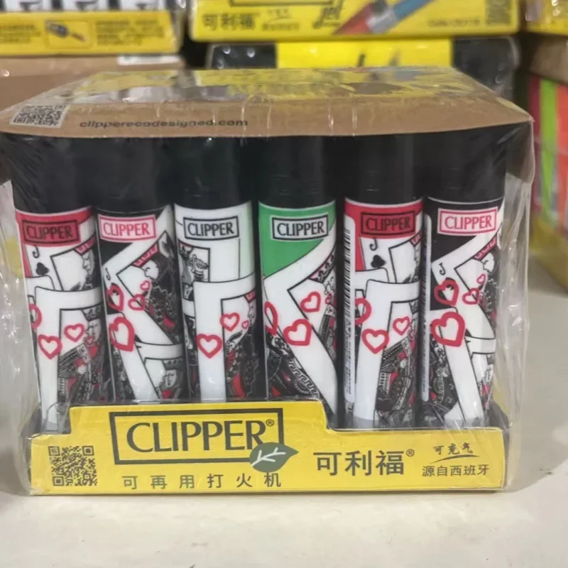 24-Piece Clipper-Style Butane Lighter Set – Refillable with Pattern Designs
