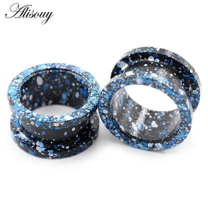 Stainless Steel Paint Pulley Ear Tunnels & Plugs Set