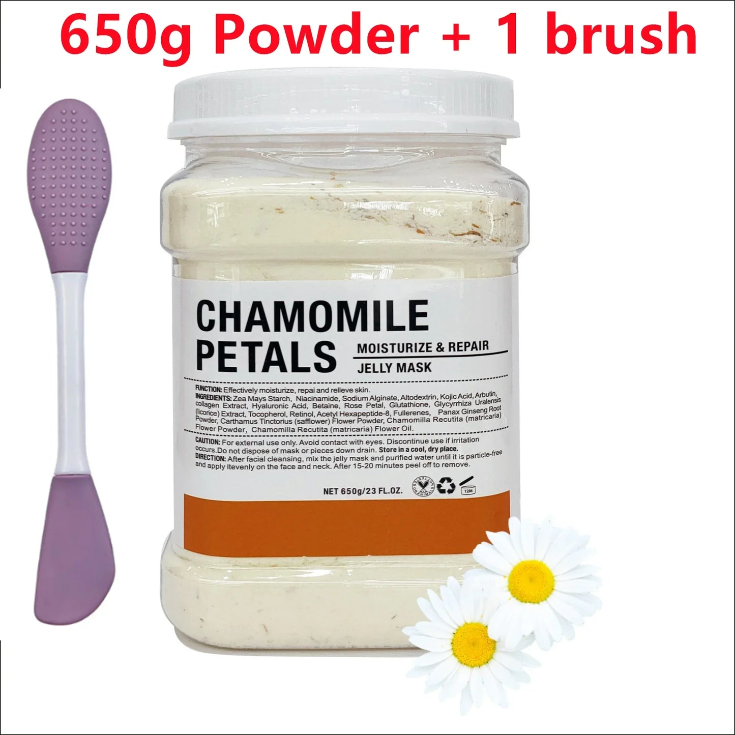 650g Chamomile & Hyaluronic Acid Jelly Mask Powder – Hydrating, Firming & Brightening Facial Treatment 💆‍♀️✨