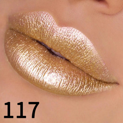 19-Color Glitter Lipstick Collection – Hydrating, Sparkling Metallic Lip Tints