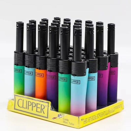 24-Piece Clipper-Style Butane Lighter Set – Refillable with Pattern Designs