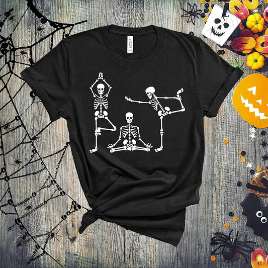 Skeleton Yoga Funny Halloween Shirt