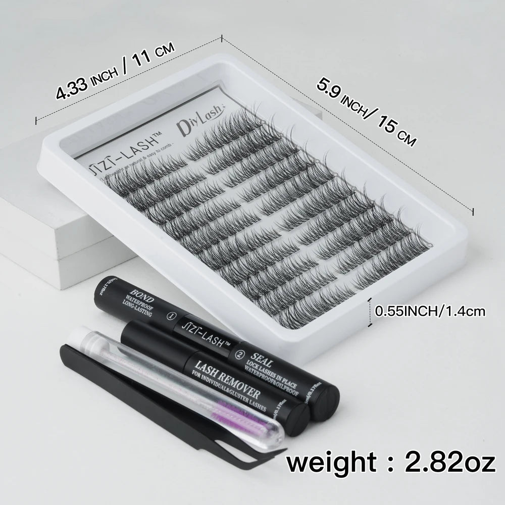 10 Rows Wispy Individual Cluster Lashes – CC Curl (12mm)
