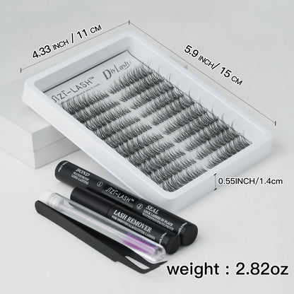 10 Rows Wispy Individual Cluster Lashes – CC Curl (12mm)