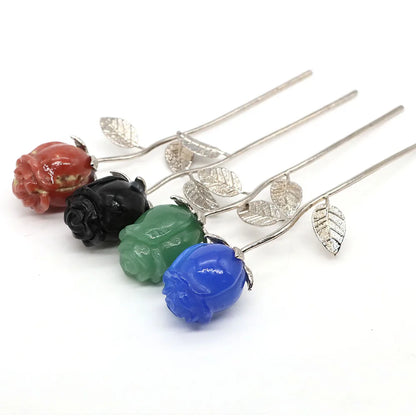 Crystal Carved Rose Flower – Natural Gemstone Decoration & Healing Gift