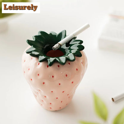 Strawberry Ceramic Storage AshTray with Lid
