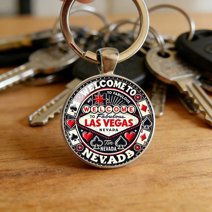 Vintage Las Vegas Welcome Keychain