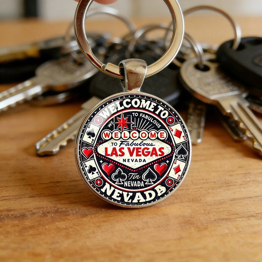 Vintage Las Vegas Welcome Keychain