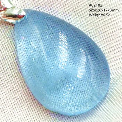 Natural Blue Topaz Quartz Pendant Necklace – Oval Healing Stone Jewelry