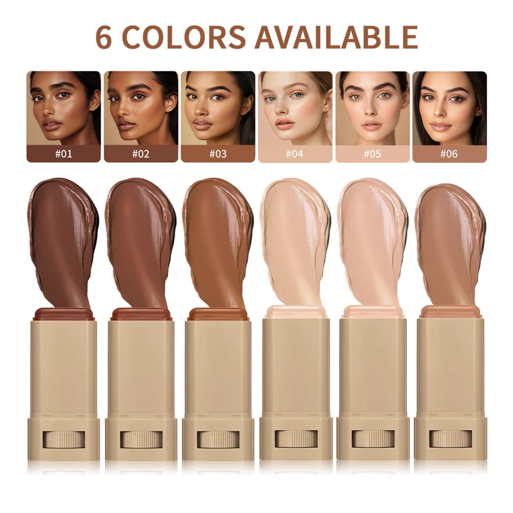 Matte Contour & Highlighter Stick – 6 Shades Waterproof Face Sculpting Makeup