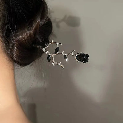 Vintage Rose Hair Stick – Elegant Floral Metal Hairpin