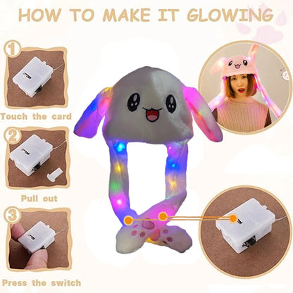 LED Moving Bunny Ears Hat