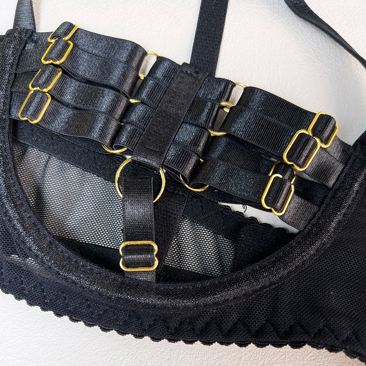 5-Piece Hollow Lingerie Set – Sensual Open Bra & Brief Outfit