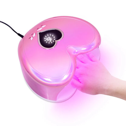 High Power 96W Heart-Shaped LED Nail Lamp – Red Light Gel Polish Dryer