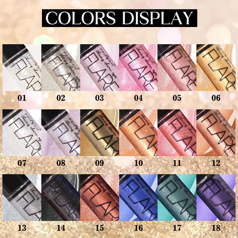 6PCS Flash Liquid Eyeliner Set – Shiny, Waterproof, Long-Lasting Colors