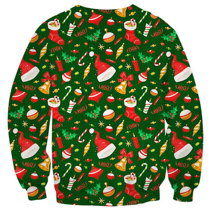 Funny Santa & Elf Ugly Christmas Sweater – Unisex Holiday Sweatshirt for Men & Women