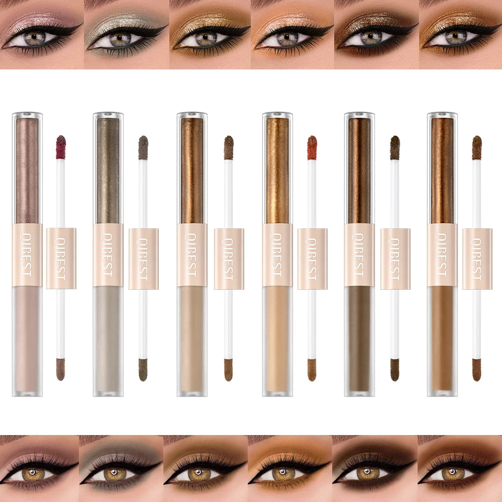 Double-Ended Glitter & Matte Eyeshadow Stick – 2-in-1 Waterproof Eye Makeup Pencil