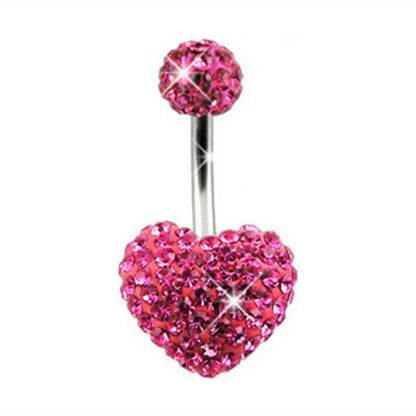 Heart-Shaped Navel Ring – 14G Water Drop Belly Button Piercing Jewelry