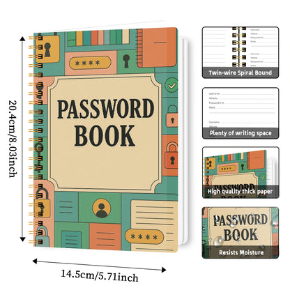 A5 Password Book – Internet Account & Login Organizer