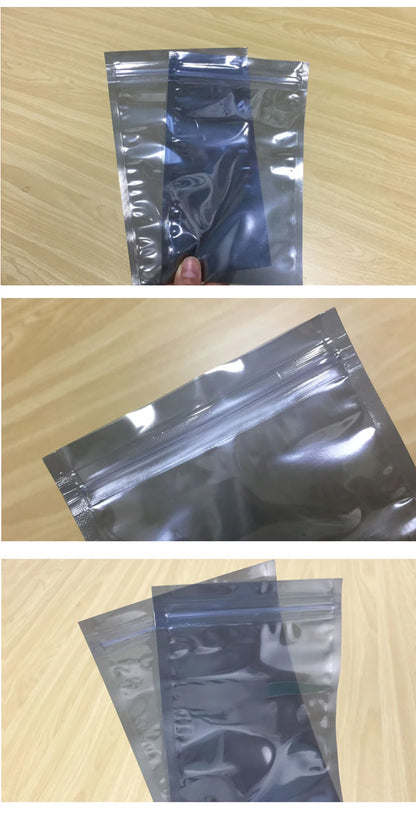 100pcs Anti-Static Shielding Zip Lock Bags – Resealable ESD Pouches