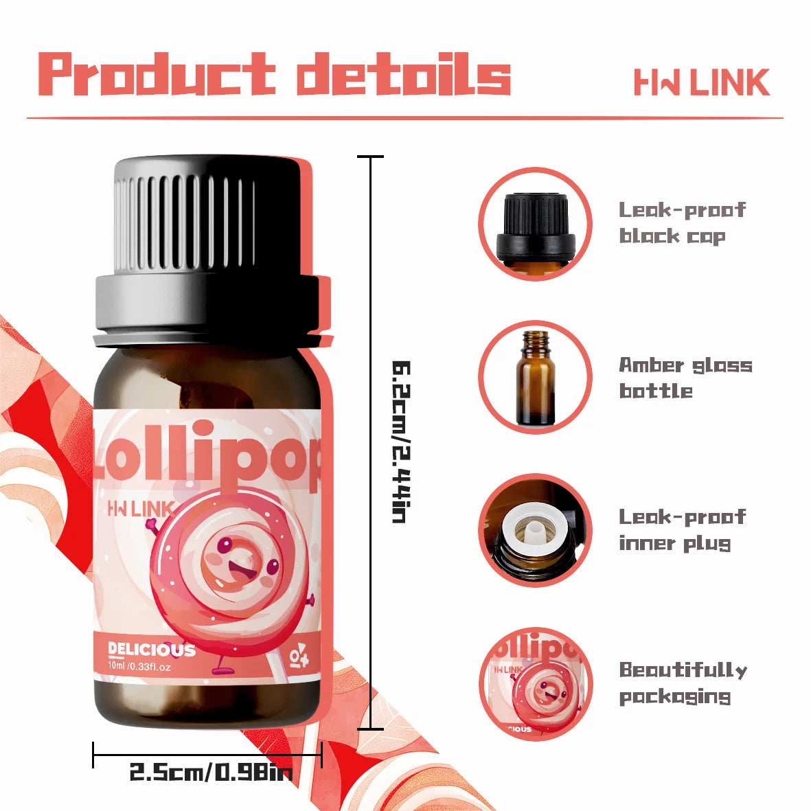 10ml Lollipop Fragrance Oil – Sweet Long-Lasting Scent for Diffusers, Candles & Soap Making