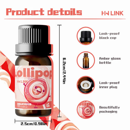 10ml Lollipop Fragrance Oil – Sweet Long-Lasting Scent for Diffusers, Candles & Soap Making