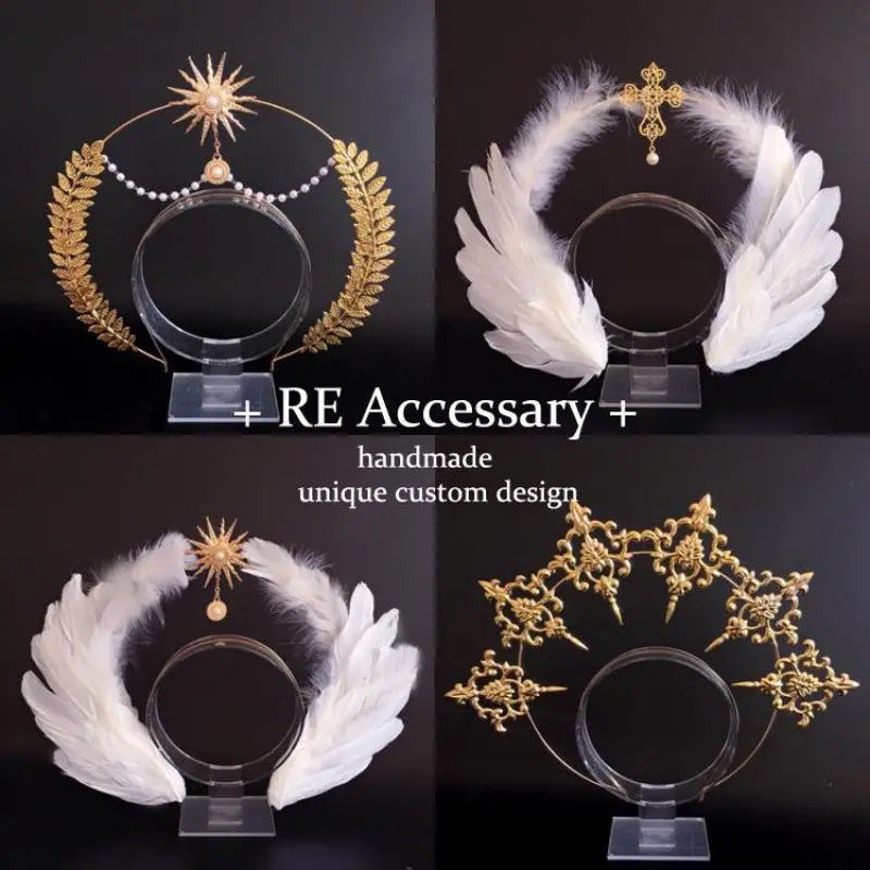 Virgin Mary Halo Queen Tiara – Angel Wings Gothic Lolita Headband