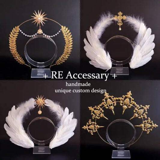 Virgin Mary Halo Queen Tiara – Angel Wings Gothic Lolita Headband