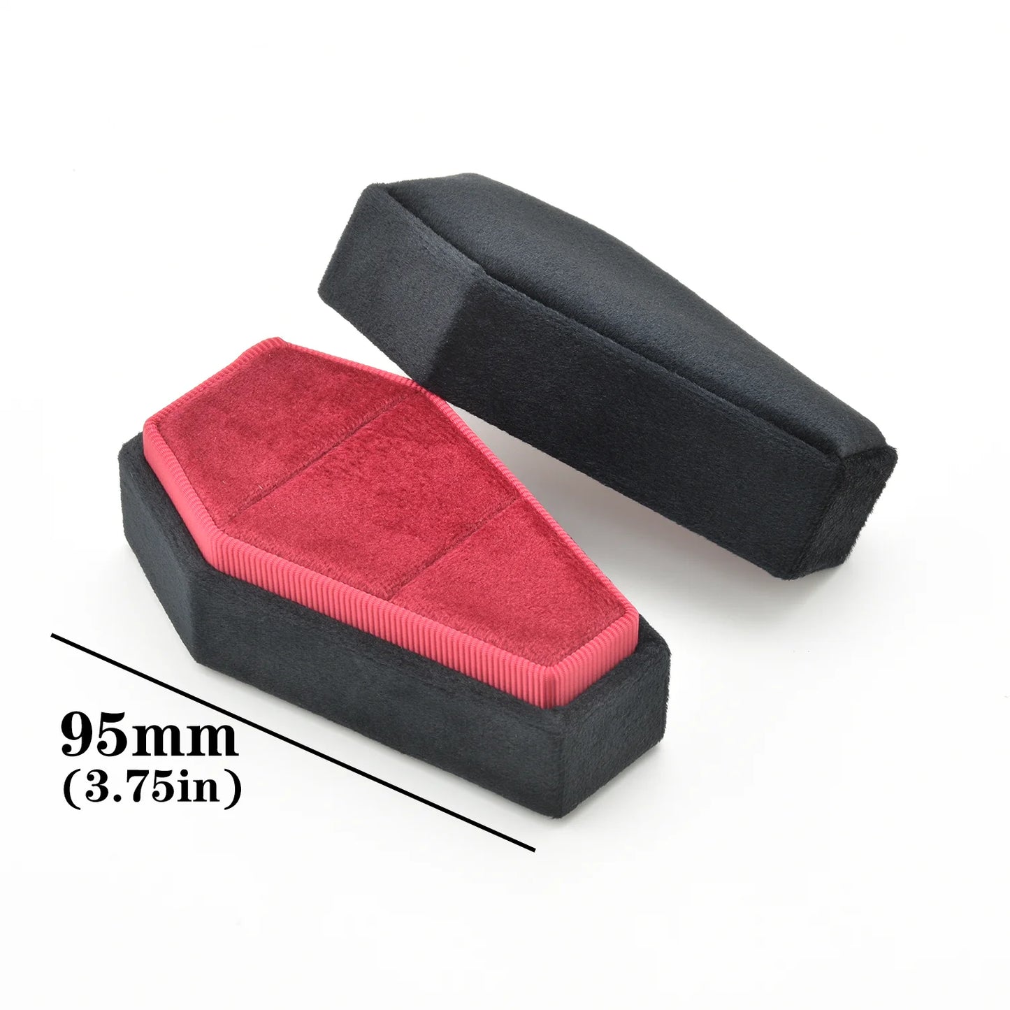 Gothic Velvet Coffin Jewelry Box – Customizable Ring & Necklace Display Case