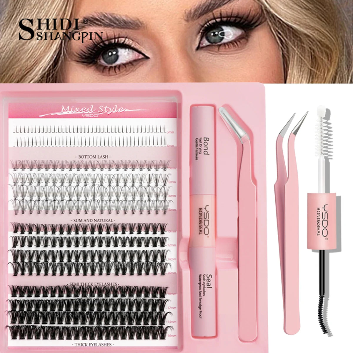 DIY Lash Cluster Extension Kit – Bond, Seal & Applicator Set (5–16mm)