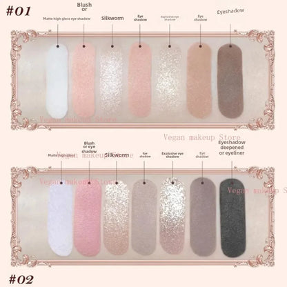 Moonlight Mermaid Eyeshadow Palette – 5-Color Matte & Shimmer Chameleon Finish