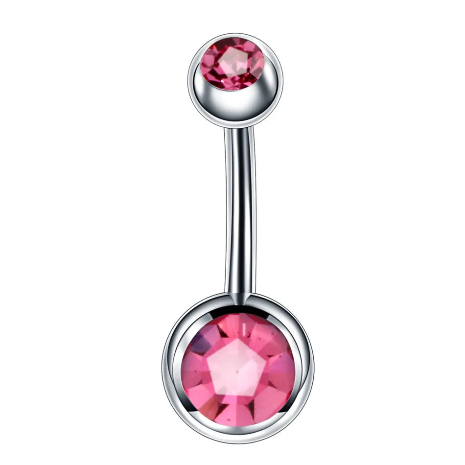 Heart-Shaped Navel Ring – Water Drop Belly Button Piercing Jewelry (14G)